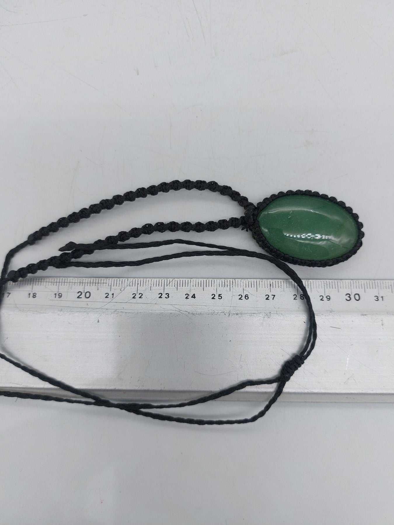 Green Aventurine Crystal Macrame Necklace