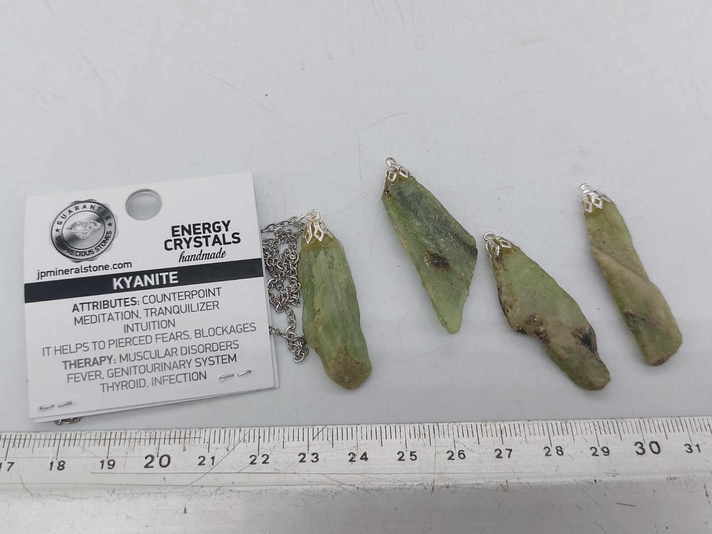 Natural Green Kyanite Crystal Necklace