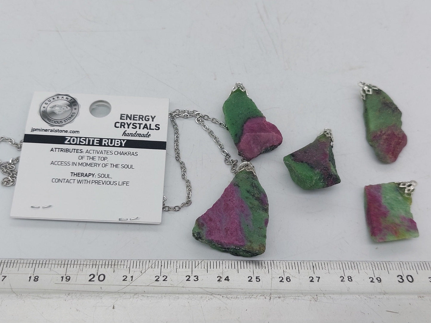 Natural Zoisite Ruby Crystal Necklace