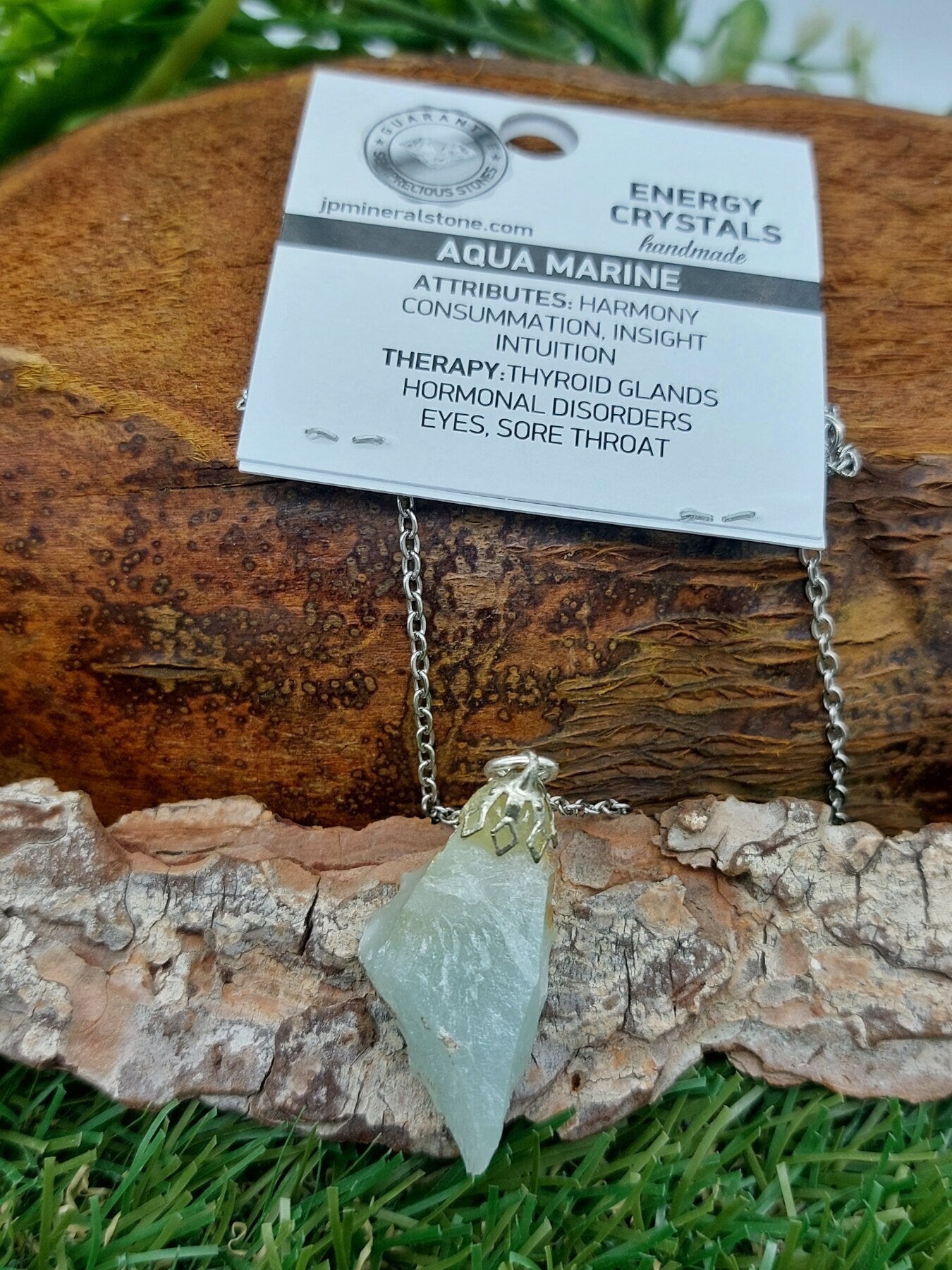 Natural Aquamarine Crystal Necklace