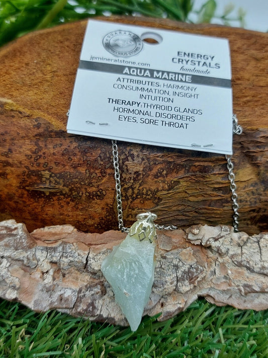Natural Aquamarine Crystal Necklace
