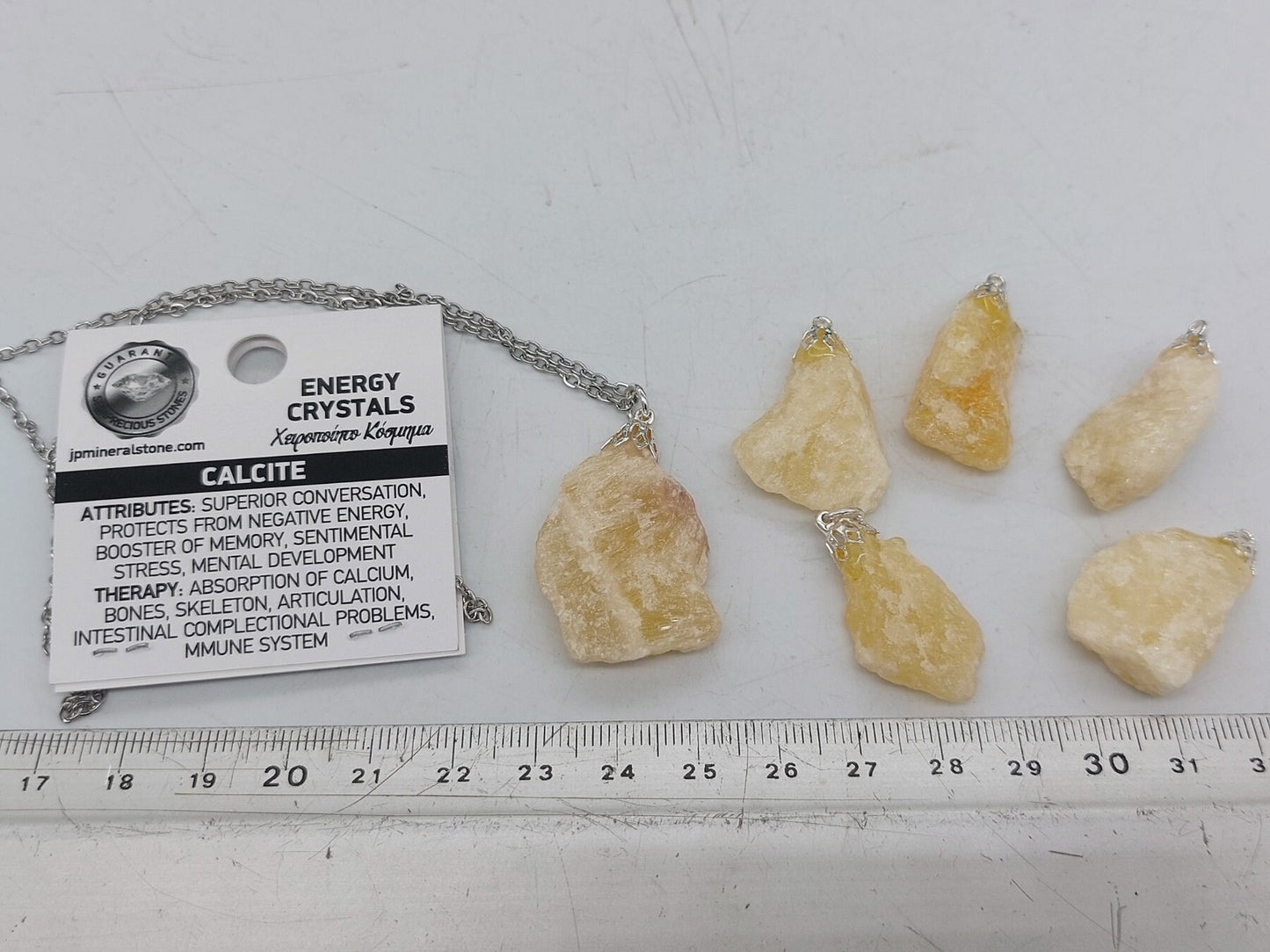 Natural Orange Calcite Crystal Necklace