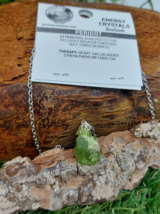 Natural Peridot Crystal Necklace