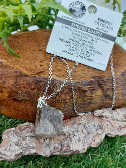 Natural Smoky Quartz Crystal Necklace
