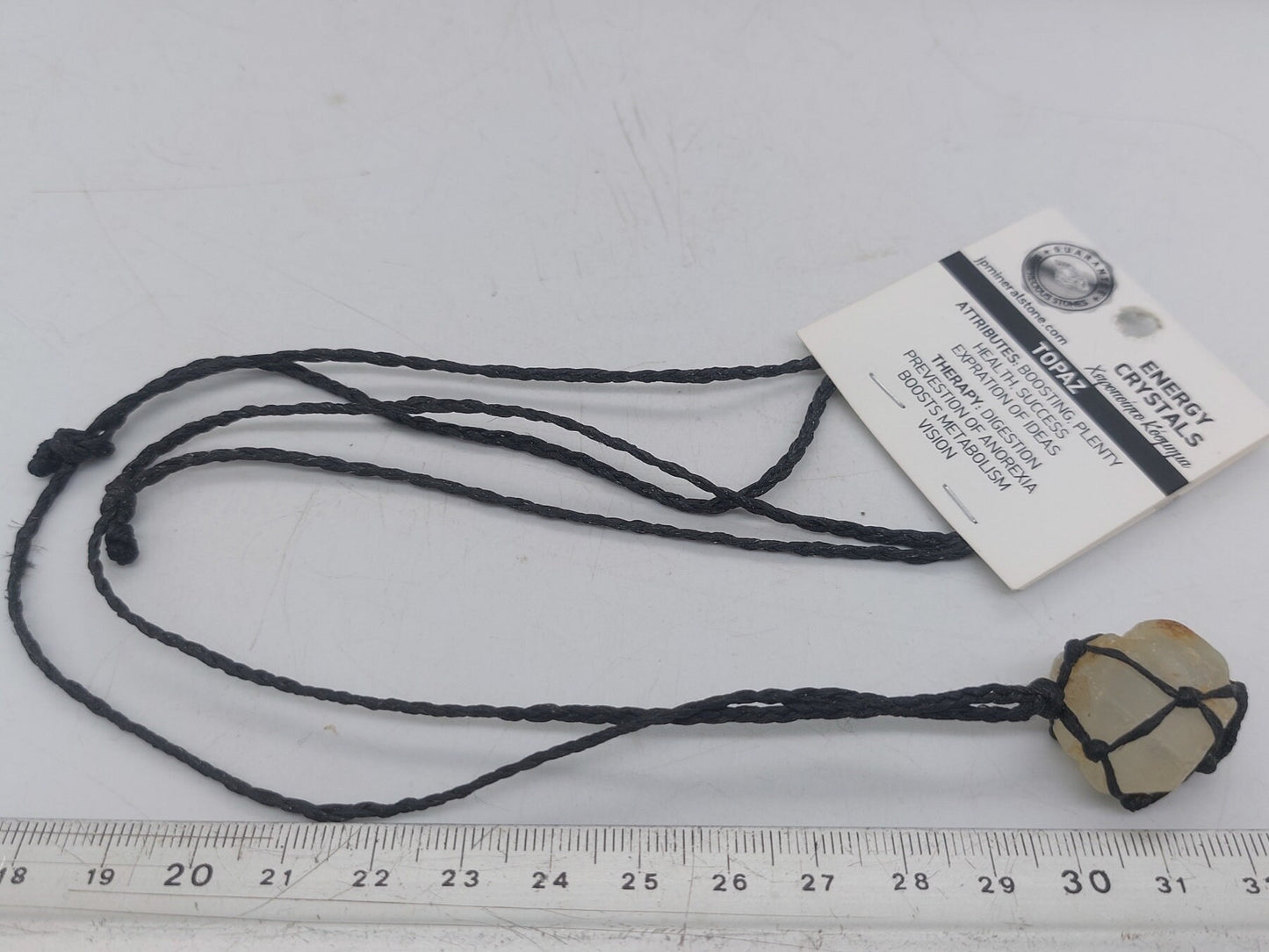 Yellow Topaz Crystal Macrame Necklace