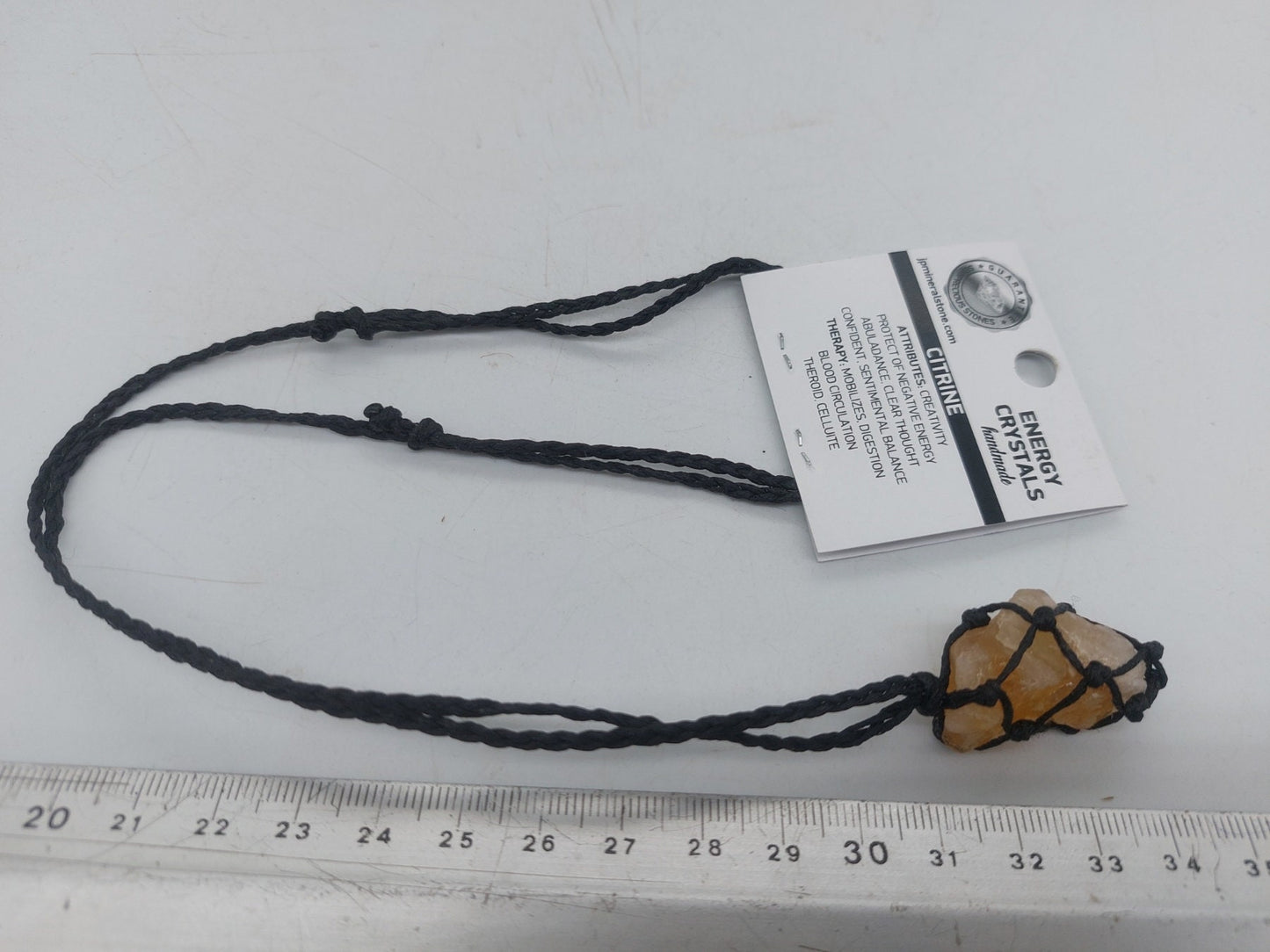 Citrine Rough Crystal Macrame Necklace