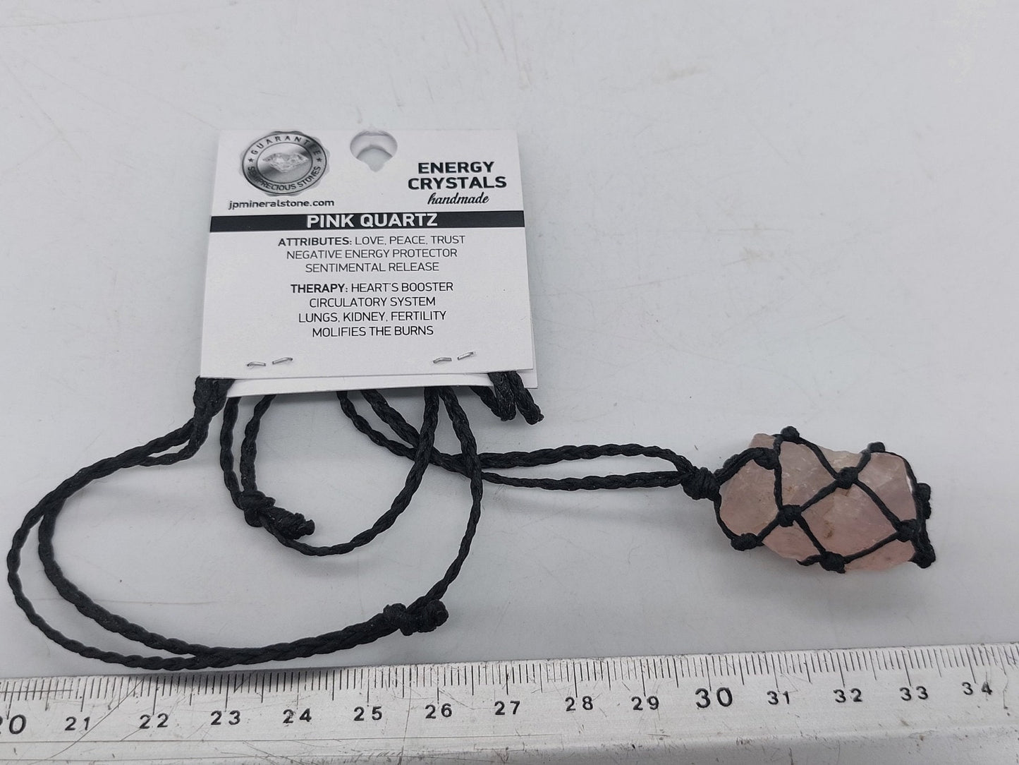 Rose Quartz  Rough Crystal Macrame  Necklace Protection Gift Accessories Active