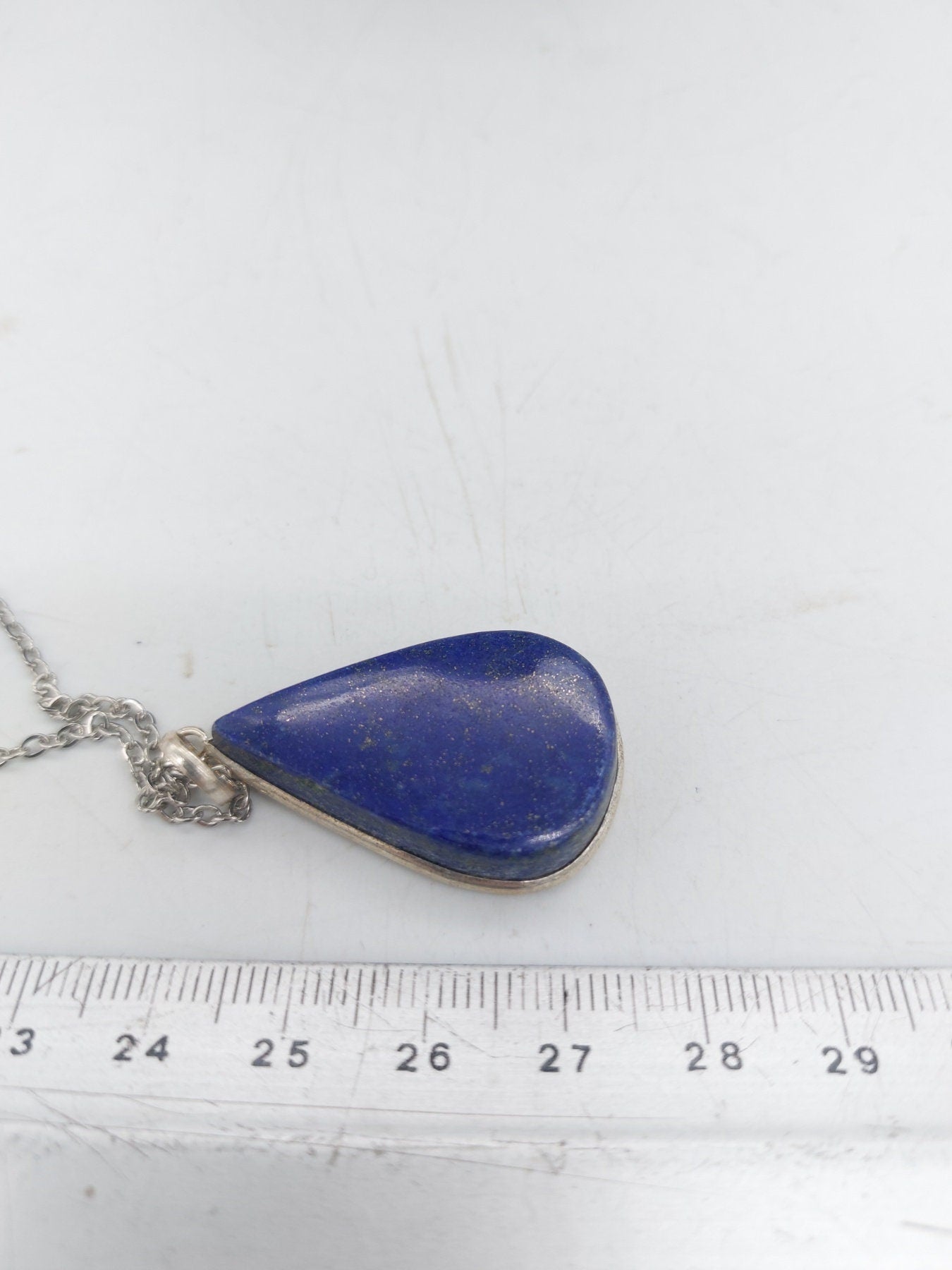 Lapis Lazuli Sterling Silver 925 Pendant Cabochon Cut Healing Crystal