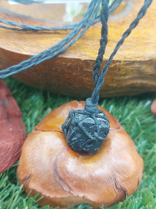 Natural Lava Crystal Macrame Necklace