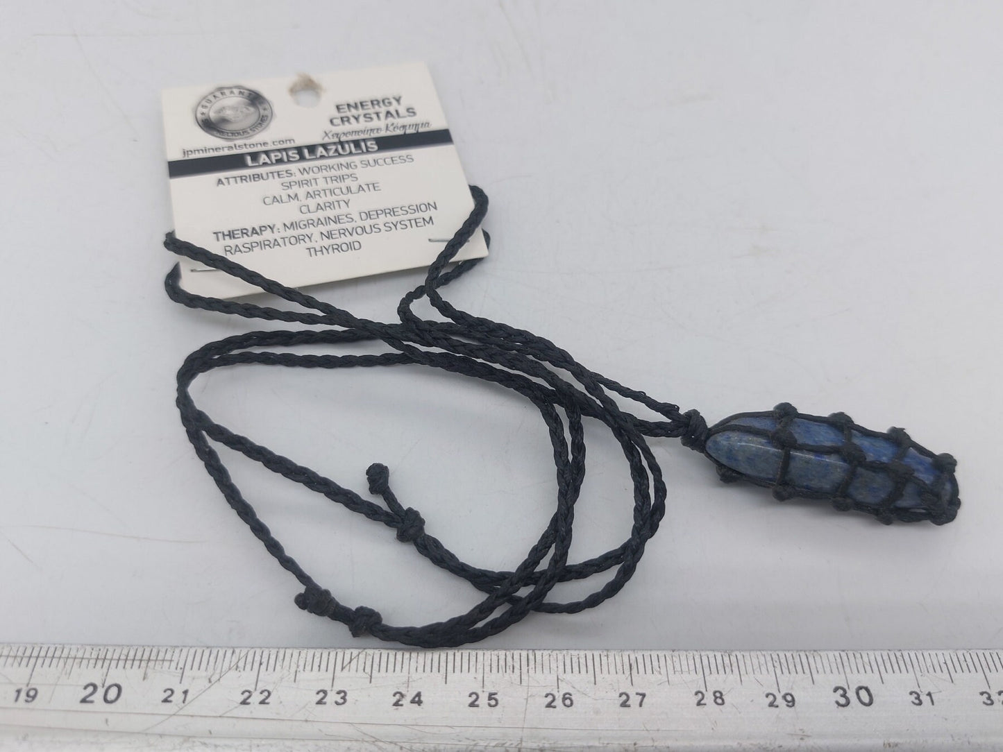 Lapis Lazouli Polished Crystal Macrame Necklace