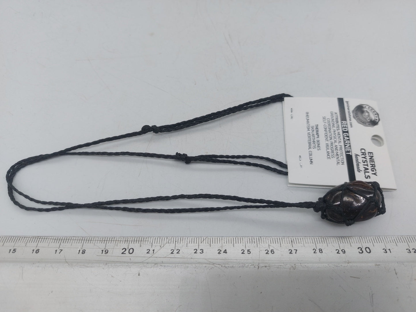 Κολιέ Κόκκινο Γρανάτη (Almandine) Κρυστάλλινο Μακραμέ