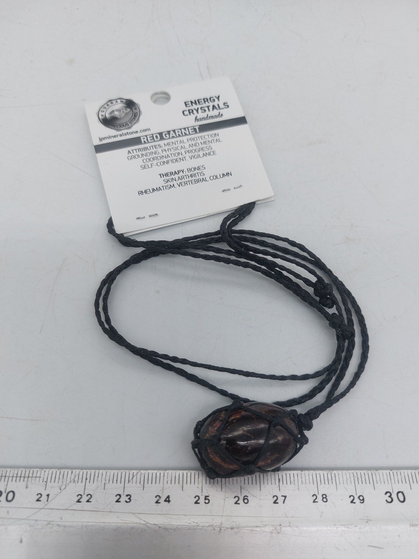 Κολιέ Κόκκινο Γρανάτη (Almandine) Κρυστάλλινο Μακραμέ