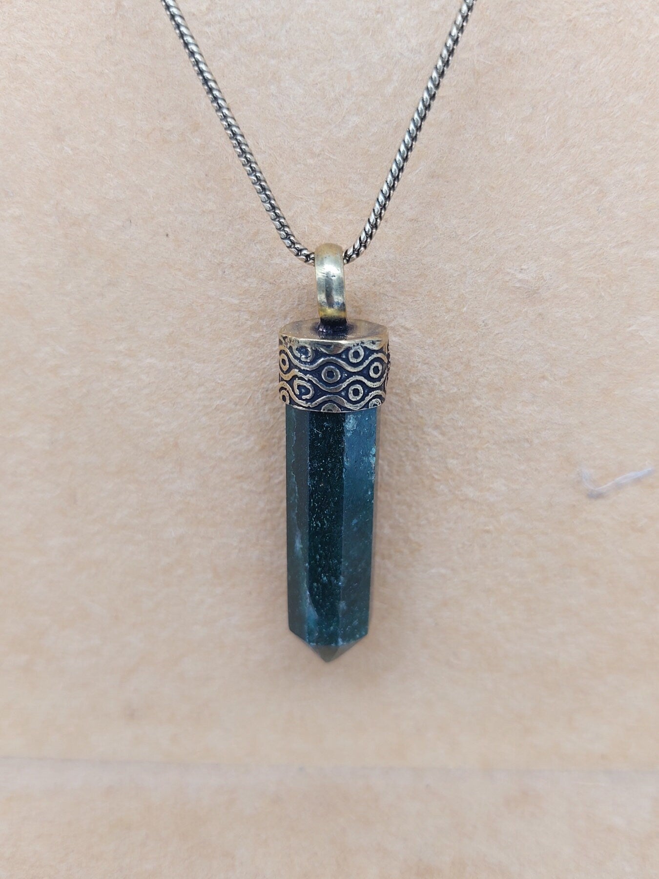 Aventurine point crystal necklace - accessories - brazilian crystal