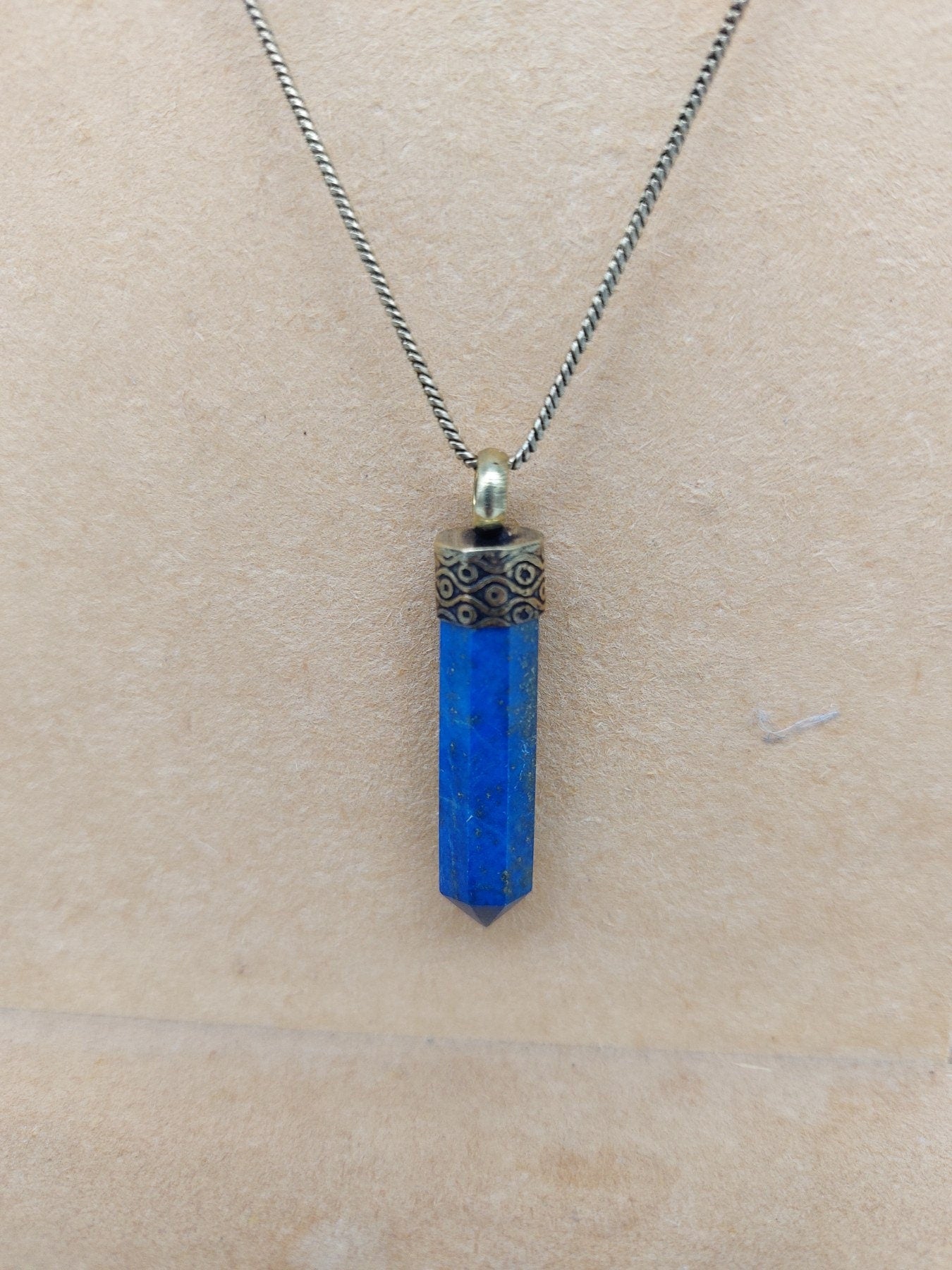 Lapis Lazuli point crystal necklace - accessories - brazilian crystal