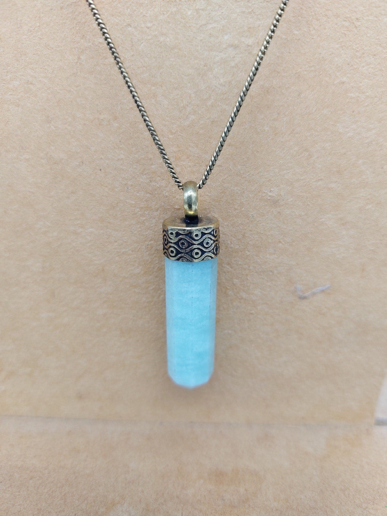 Amazonite Crystal point crystal necklace