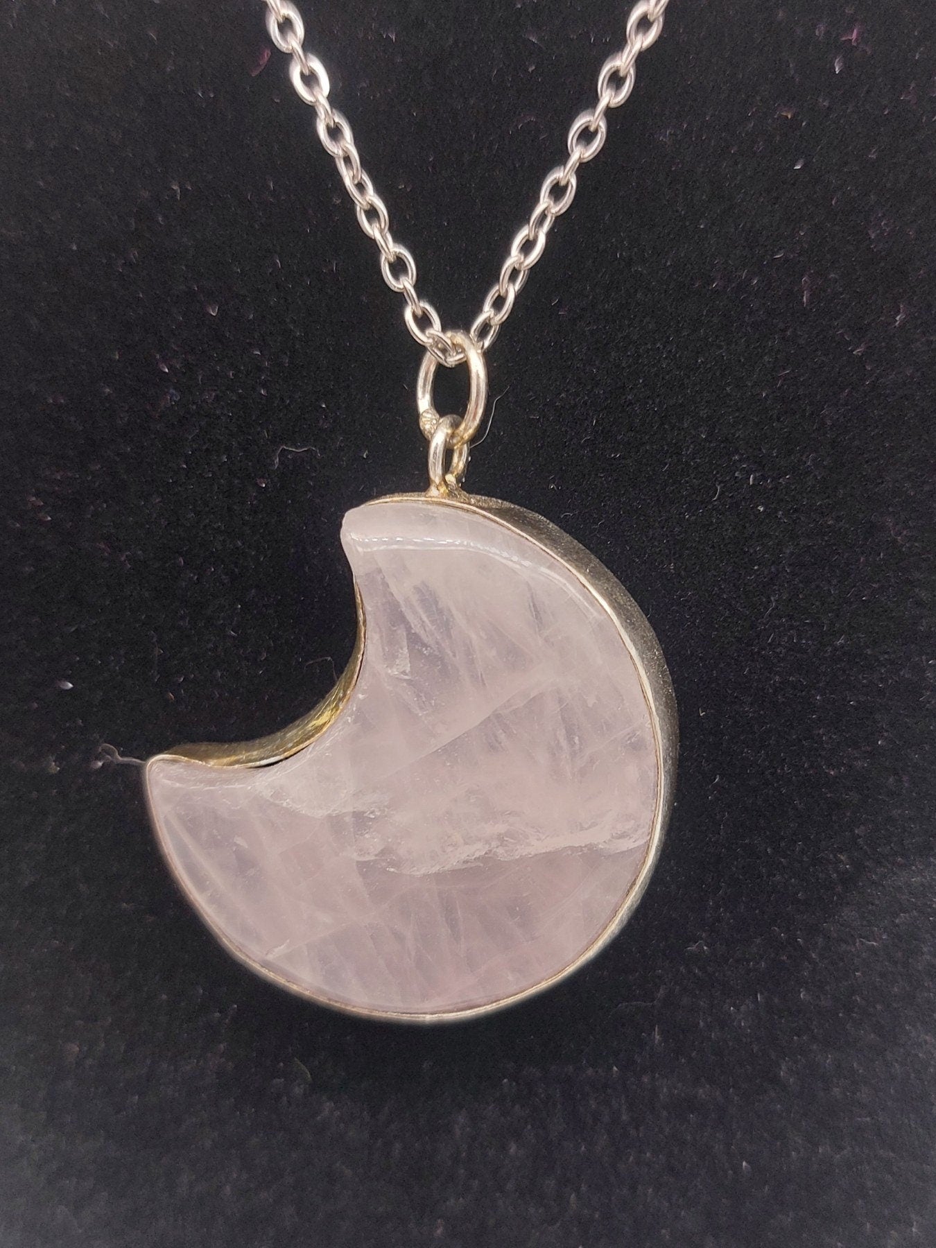 Rose Quartz Silver Plated Brass Necklace