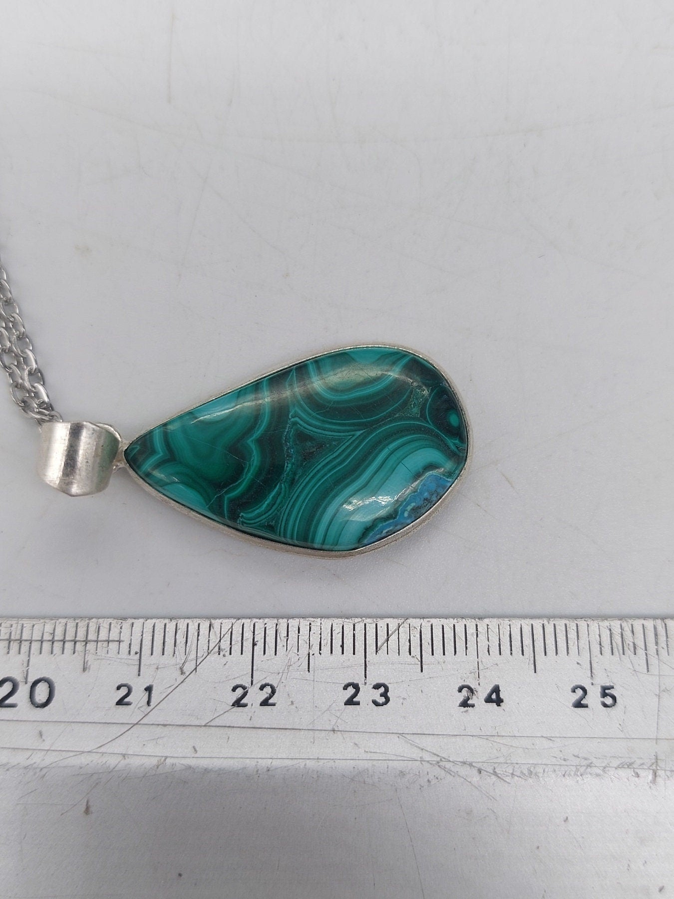 Malachite Crystal Silver Plated Necklace