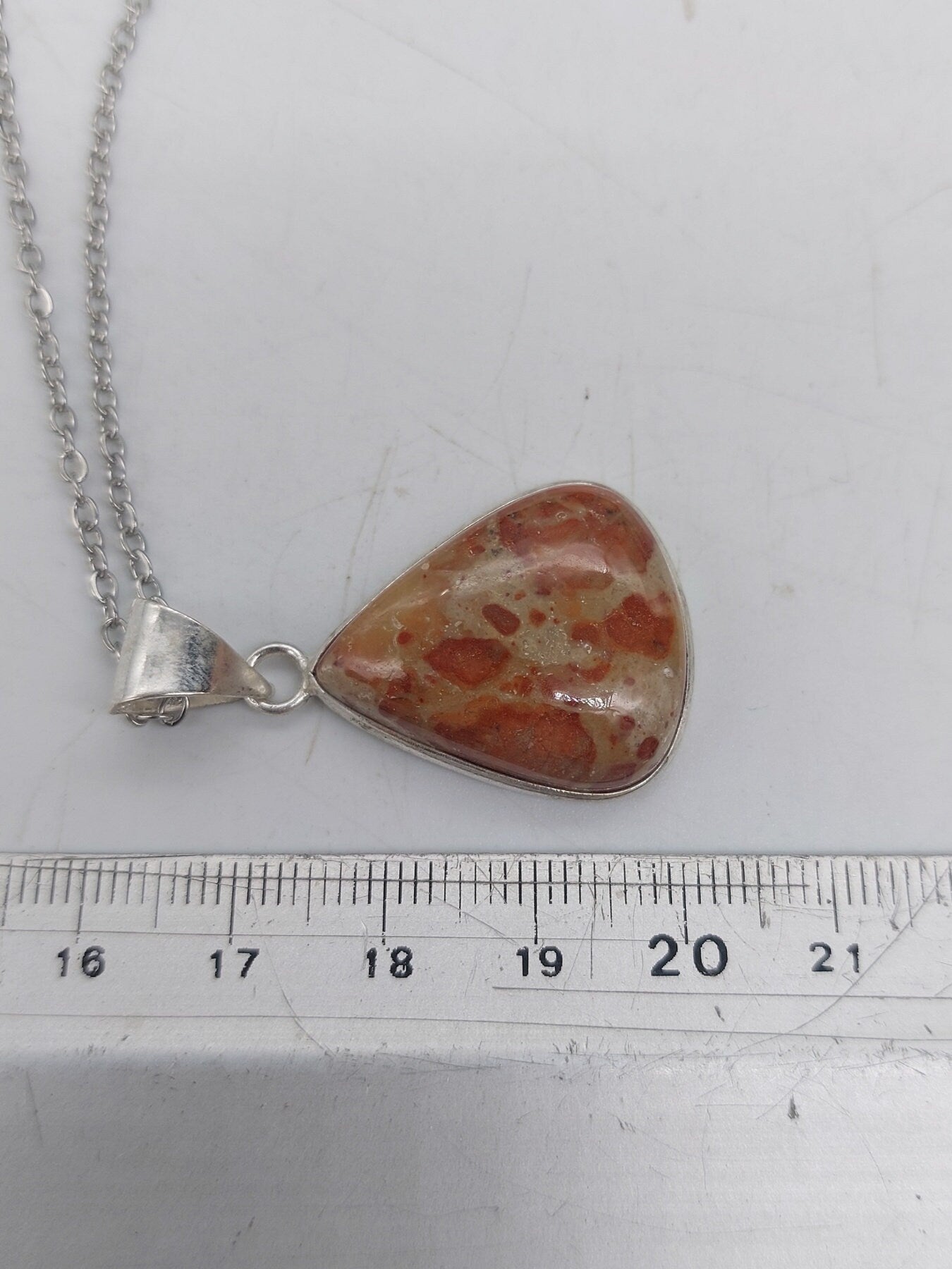 Leopard Skin Jasper Silver Plated Brass Pendant Cabochon Cut Healing Crystal