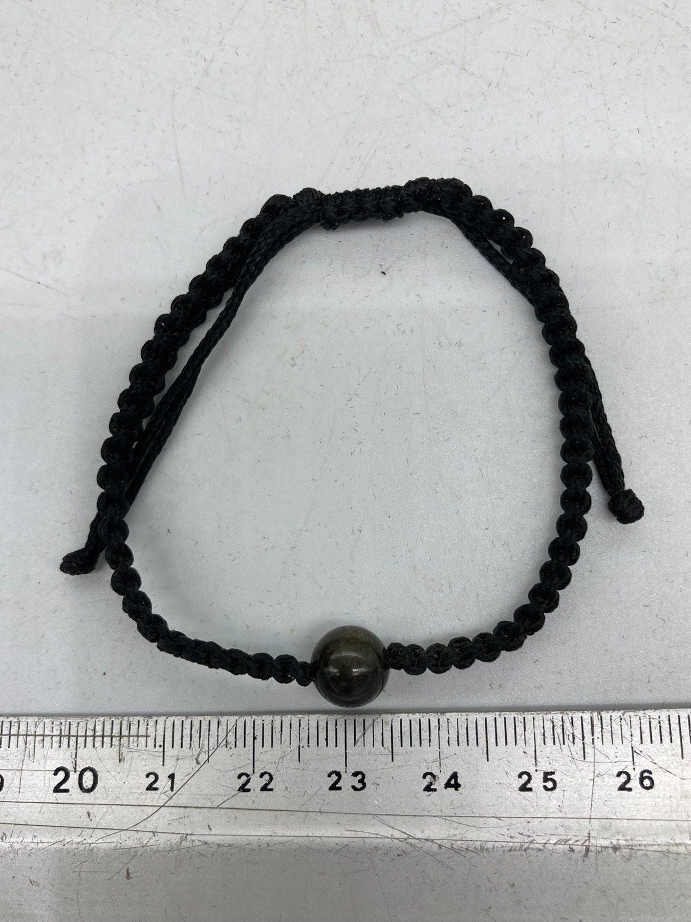 Golden Sheen Obsidian Bead Macrame Bracelet
