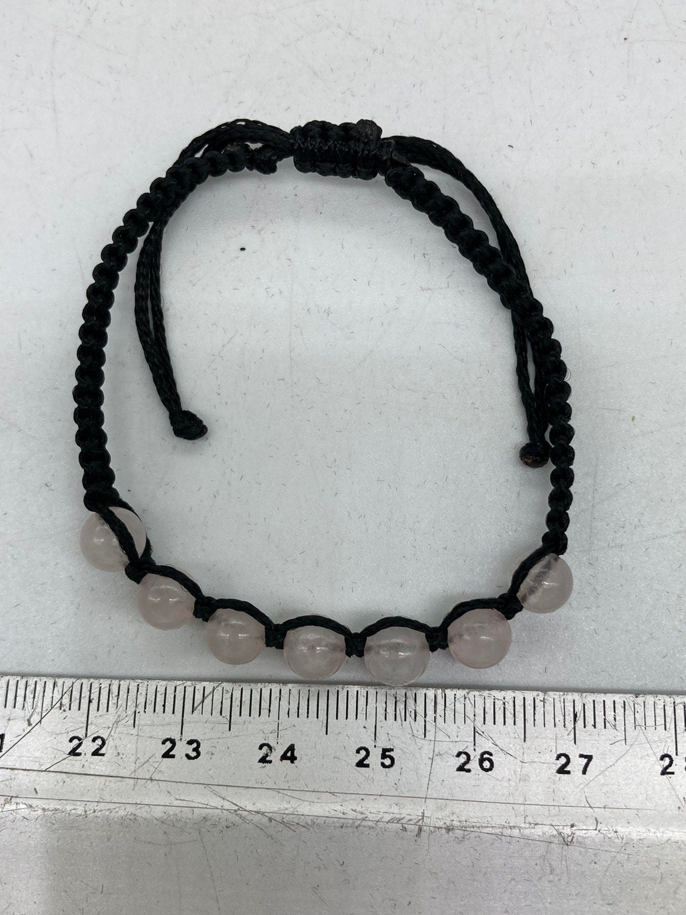 Rose Quartz Crystal Beaded Macrame Bracelet