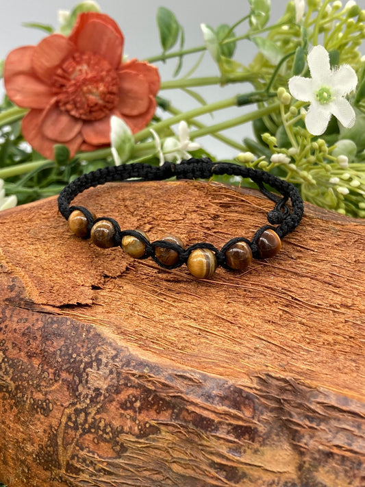 Tiger's Eye Crystal Beads Bracelet Handmade