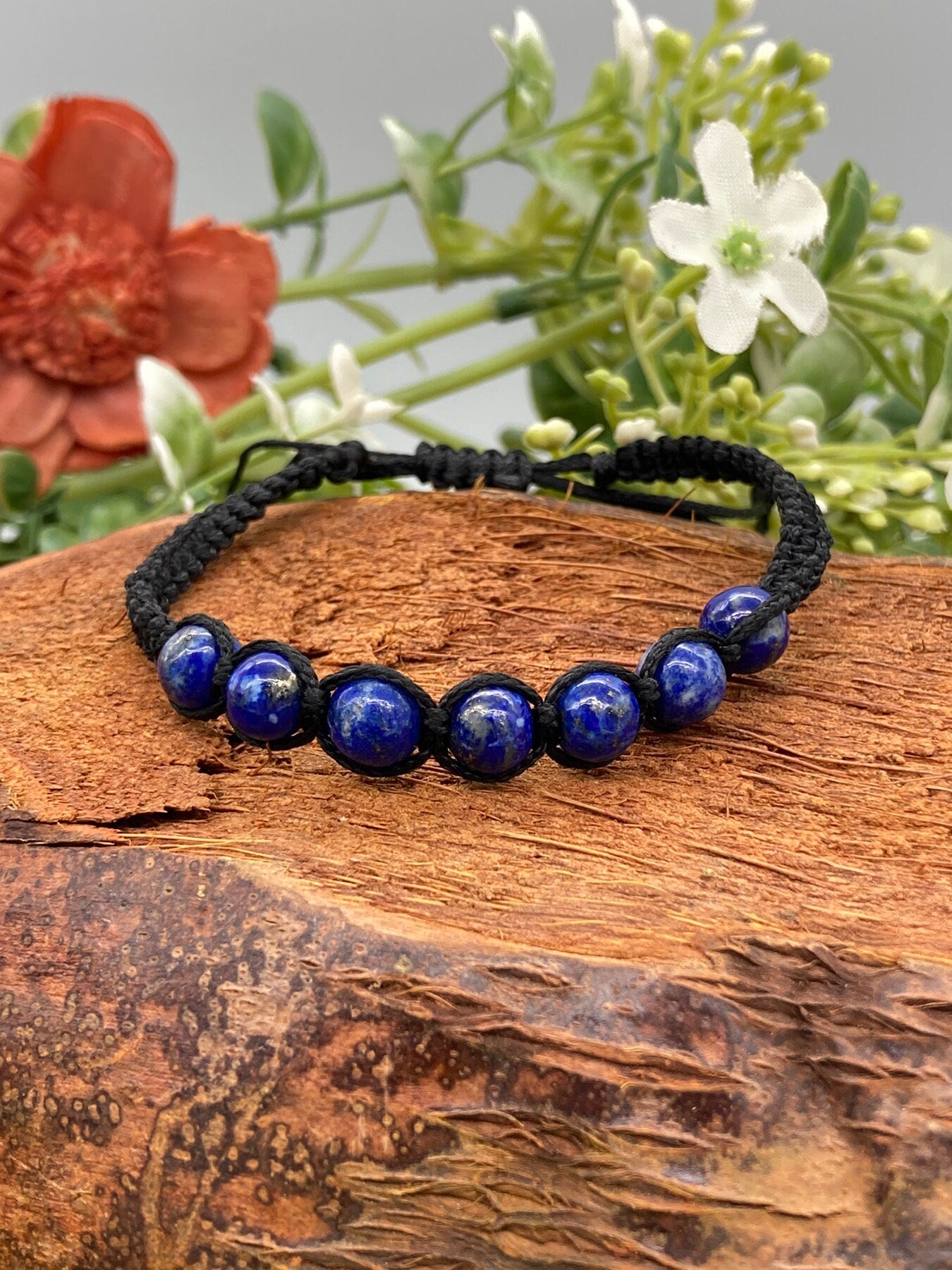 Lapis Lazuli Crystal Beads Bracelet Handmade