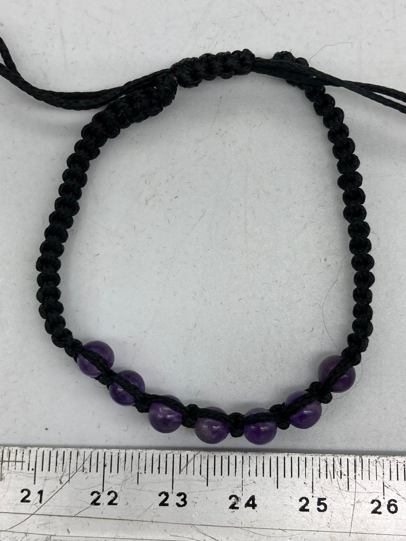 Amethyst Crystal Beaded Macrame Bracelet