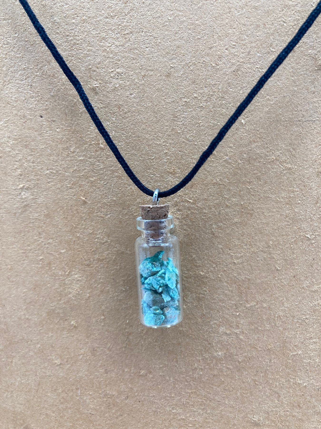 Fuchsite Crystal Chips Bottle Necklace