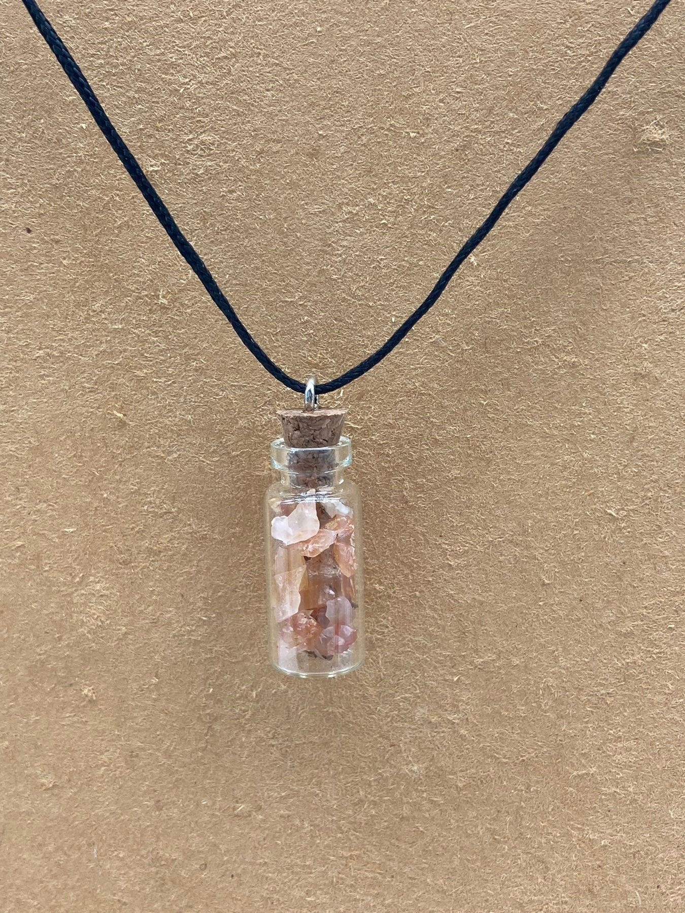 Carnelian Crystal Chips Bottle Necklace