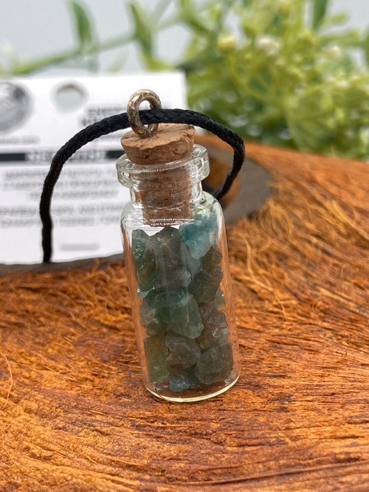Jade Crystal Chips Bottle Necklace