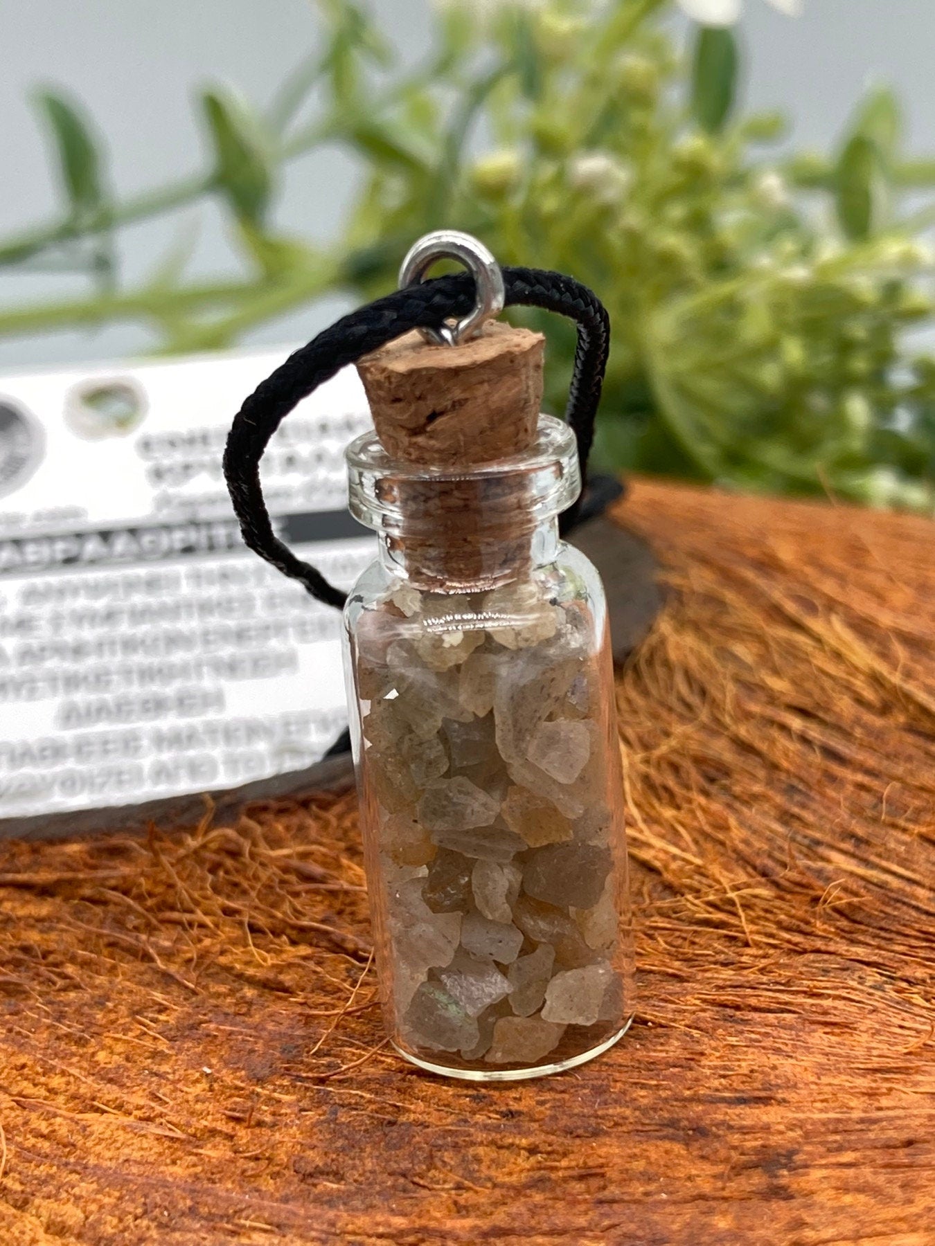 Labradorite Crystal Chips Bottle Necklace
