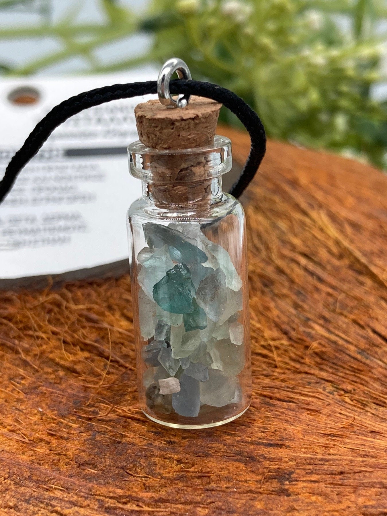 Fluorite Crystal Chips Bottle Necklace