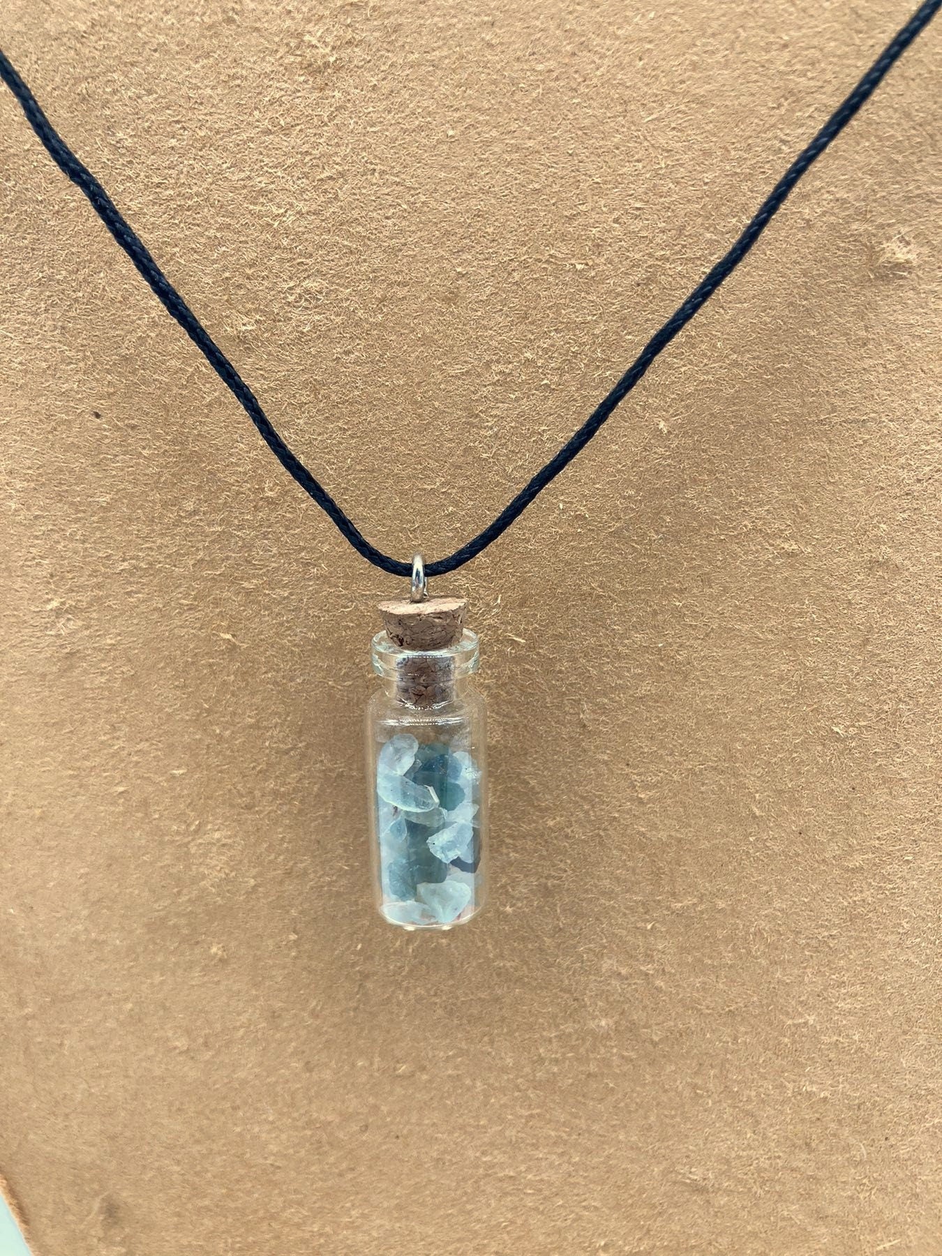 Fluorite Crystal Chips Bottle Necklace