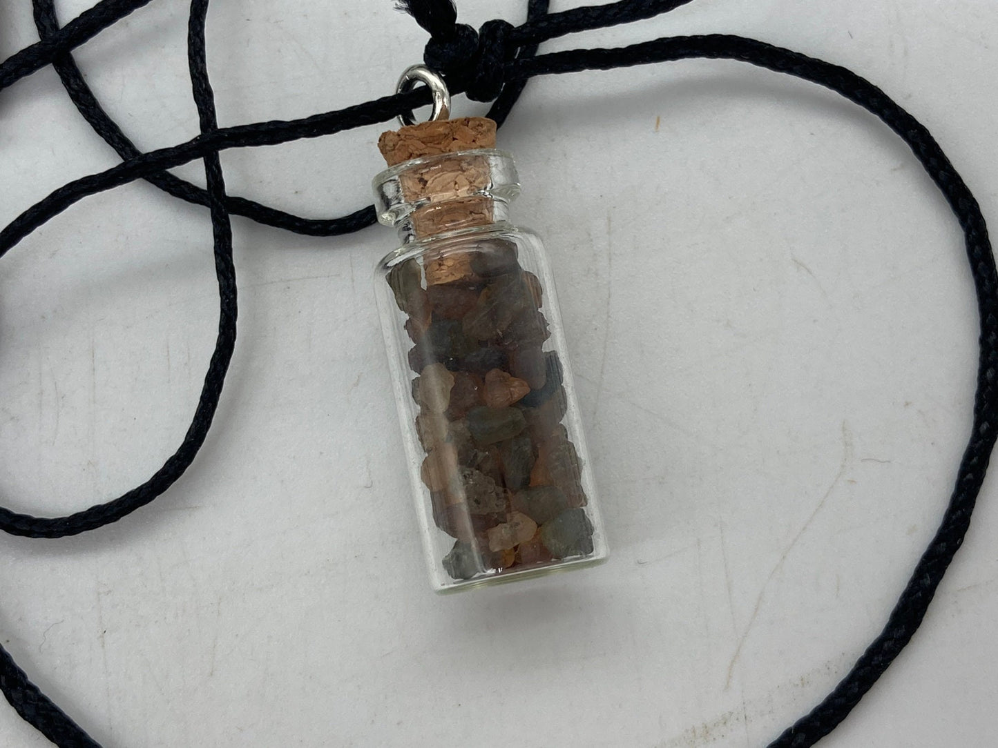 Brown Tourmaline Crystal Chips Bottle Necklace