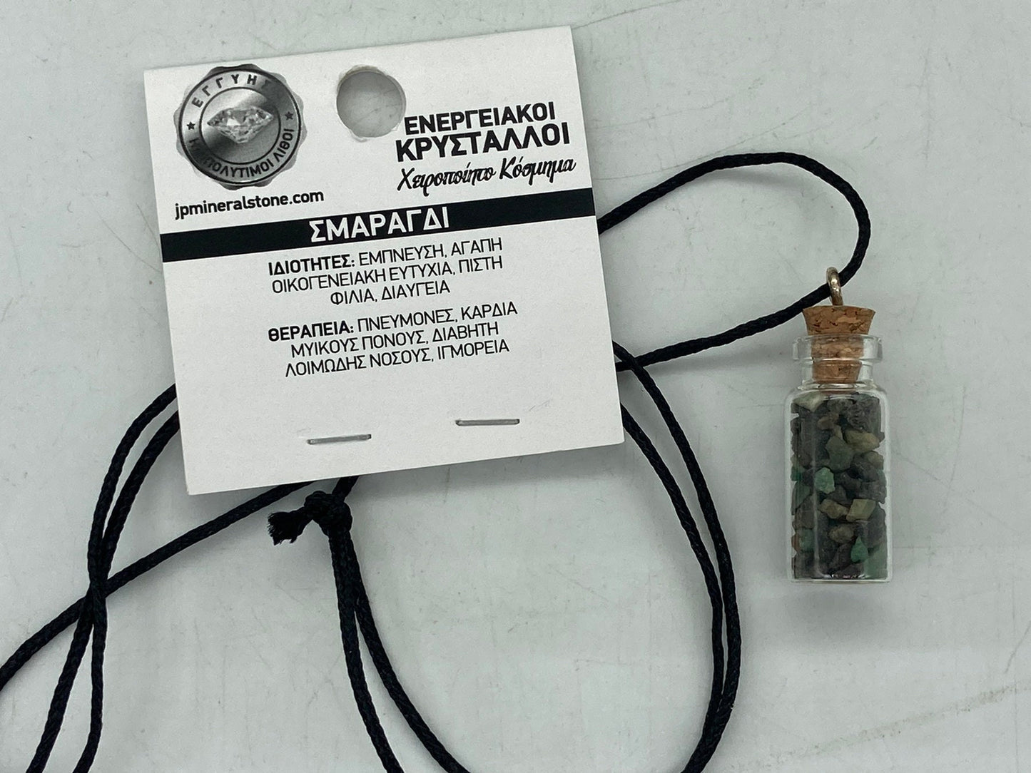 Emerald Crystal Chips Bottle Necklace