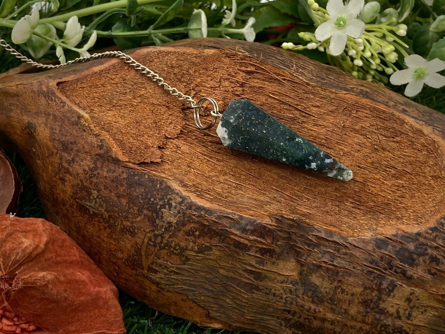 Moss Agate Pendulum