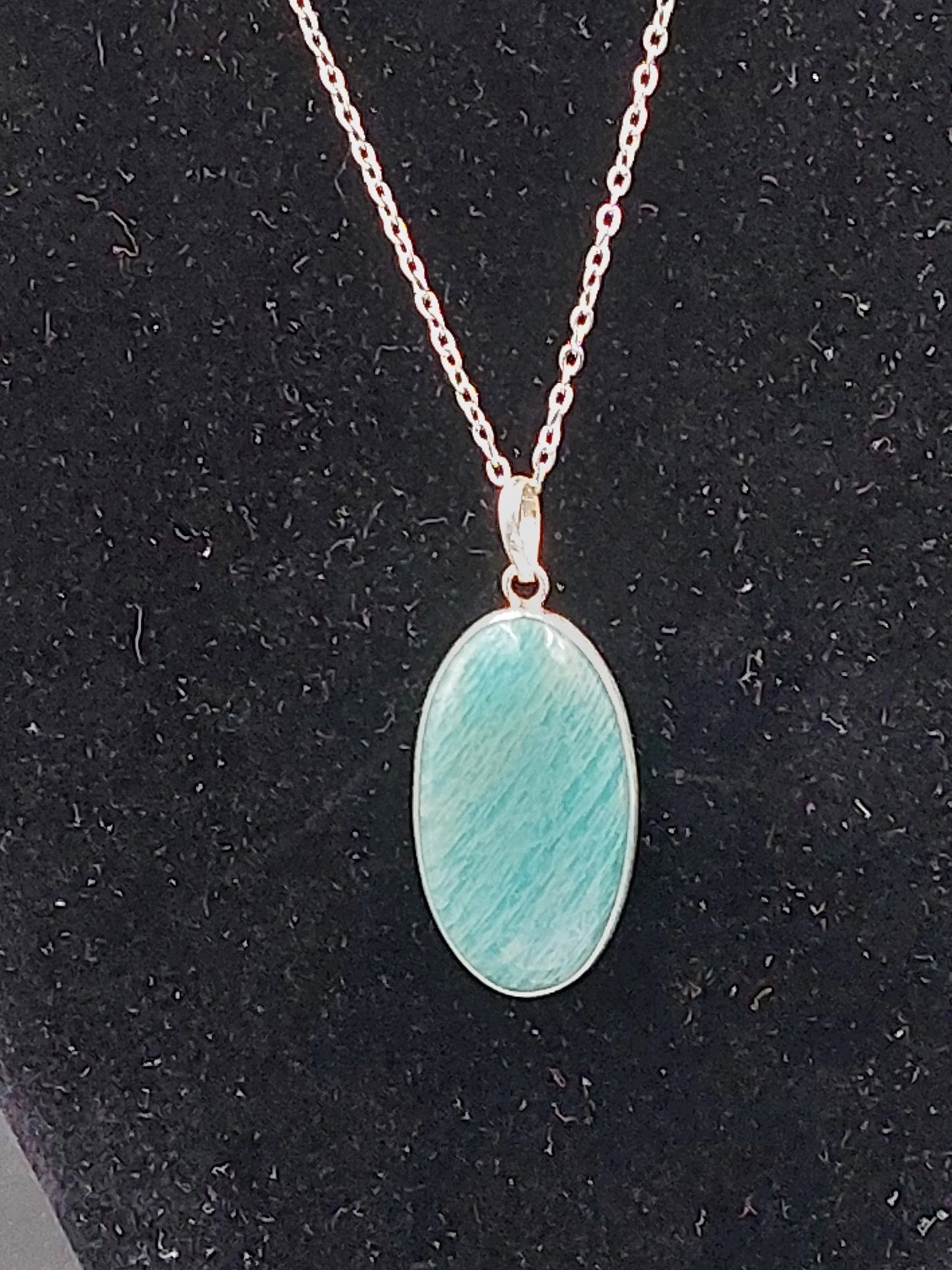 Amazonite Crystal Sterling Silver 925 Necklace