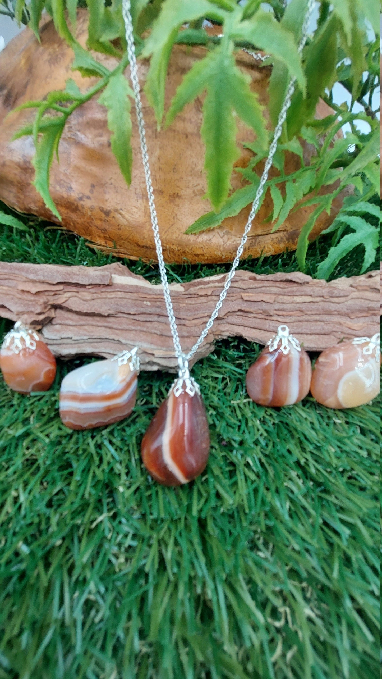 Fire Agate Crystal Necklace