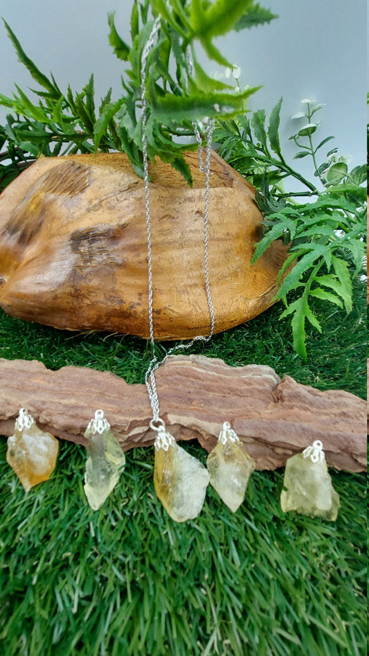 Natural Citrine Rough Crystal Necklace