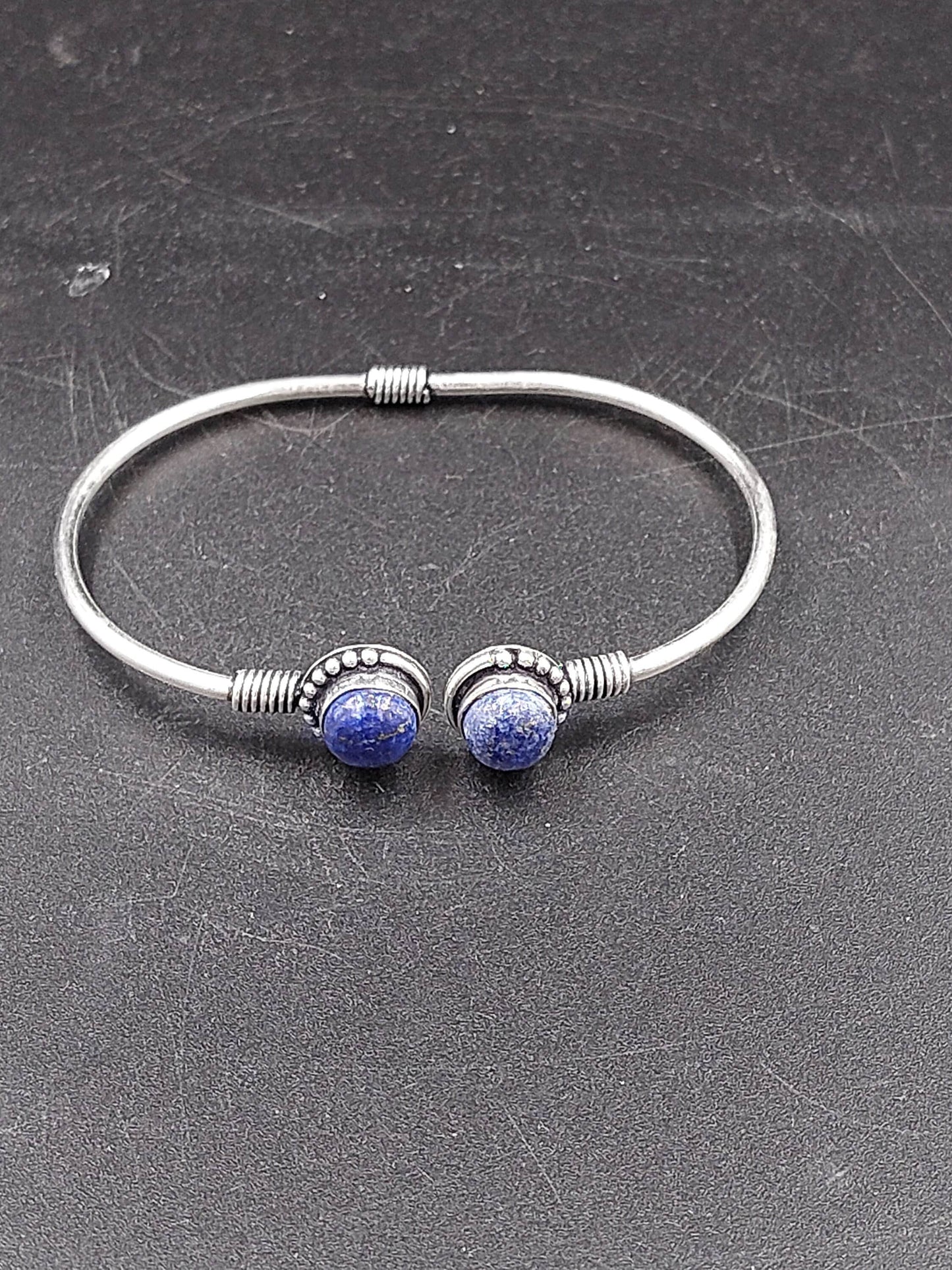 Lapis Lazuli Crystal Bracelet Silver Plated