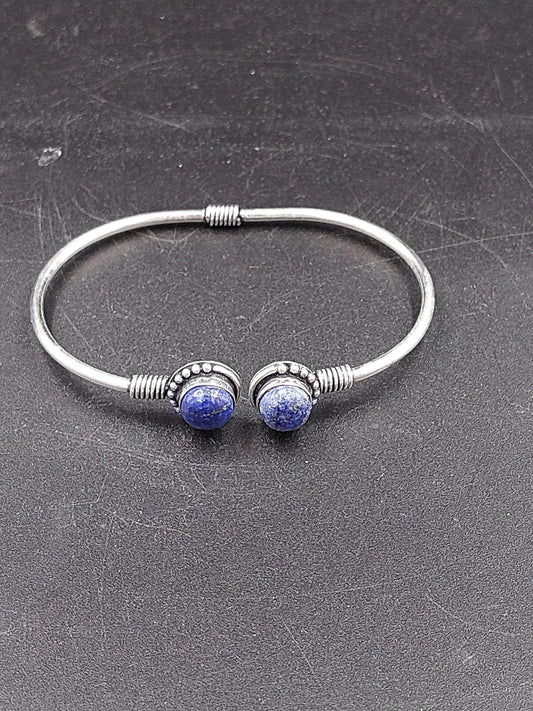 Lapis Lazuli Crystal Bracelet Silver Plated