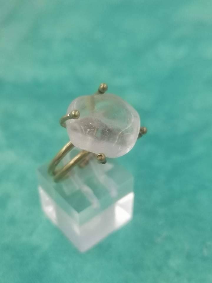 Clear Quartz Crystal Ring Handmade