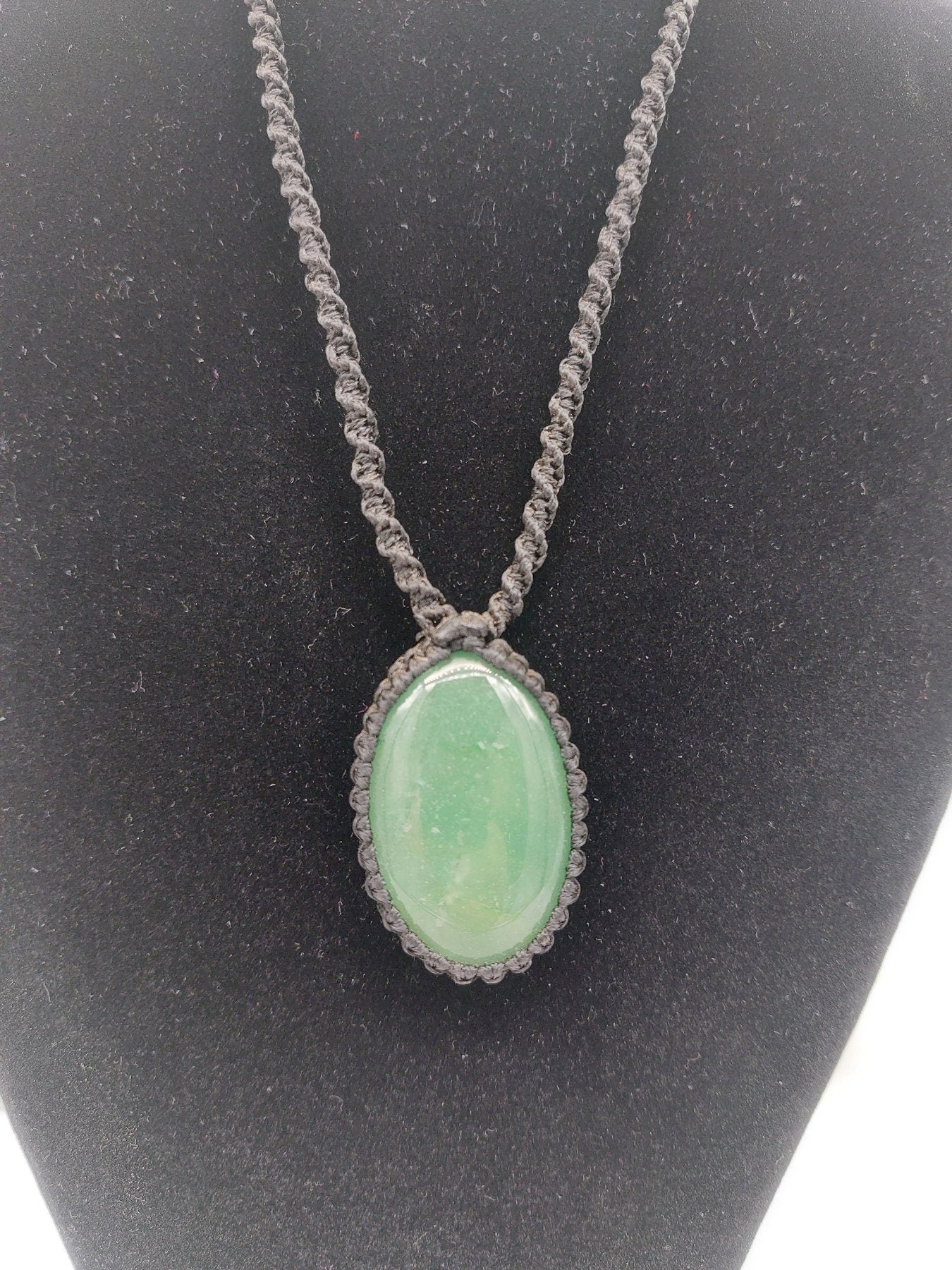 Green Aventurine Crystal Macrame Necklace