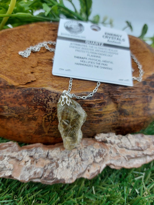 Natural Yellow Quartz Crystal Necklace