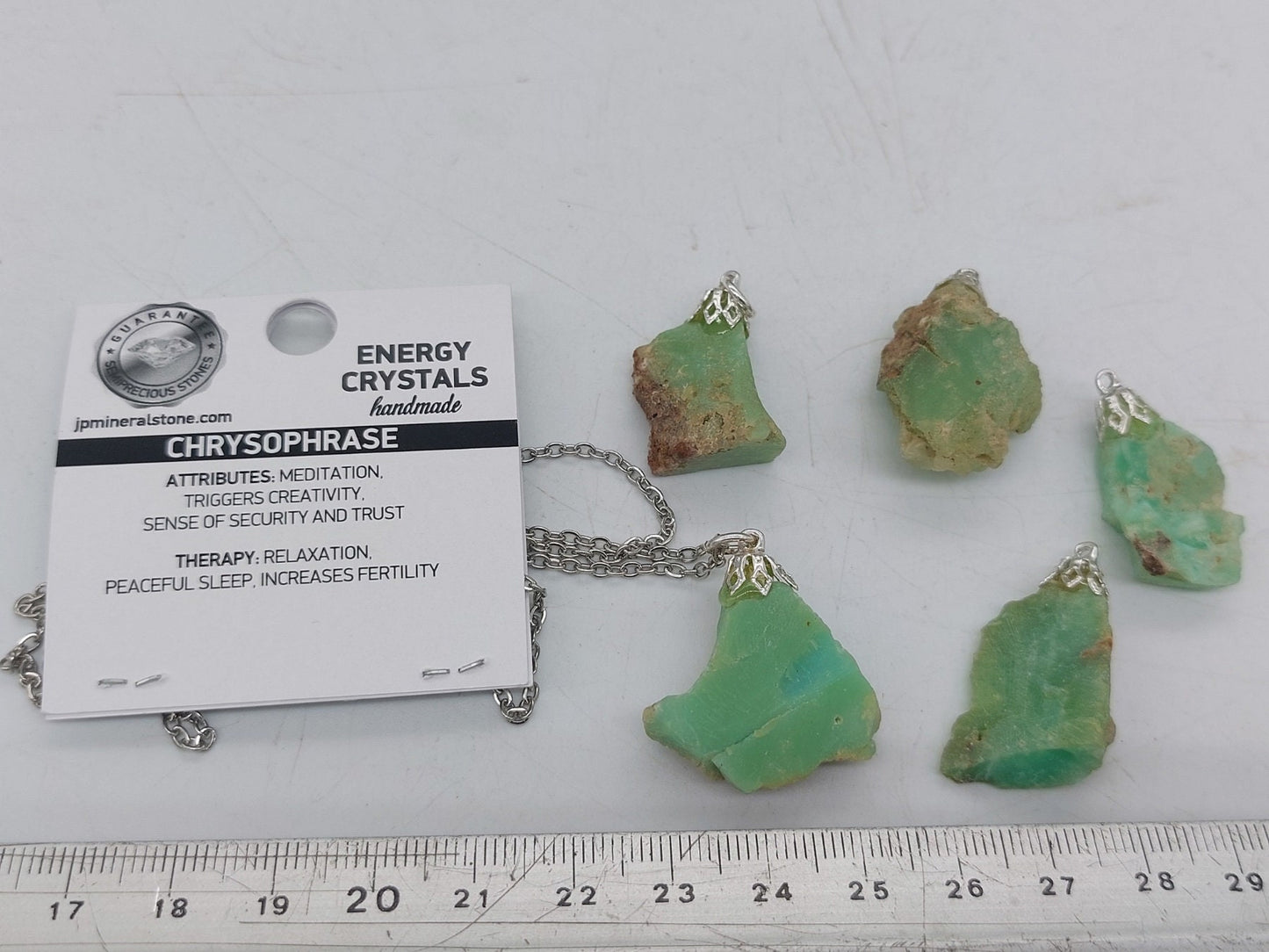 Natural Chrysoprase Crystal Necklace