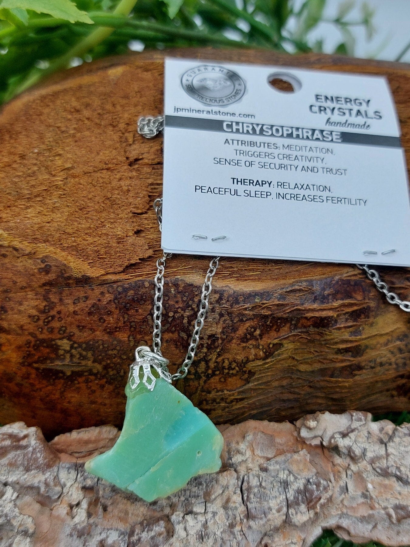 Natural Chrysoprase Crystal Necklace