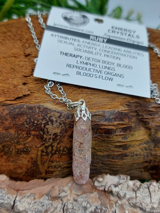 Natural Ruby Rough Crystal Necklace