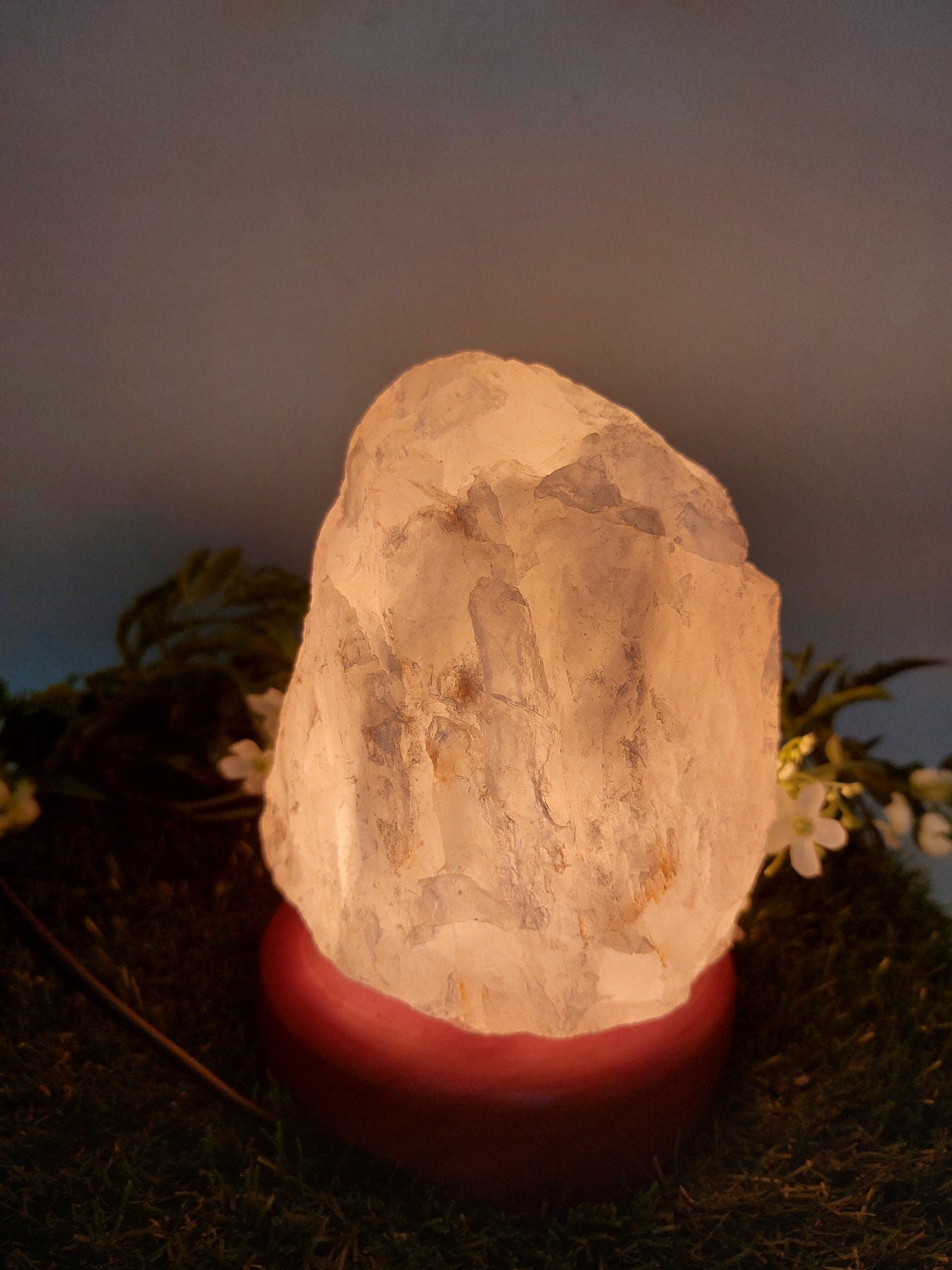 Rose Quartz Light Decor,Natural Crystal Lamps Decor,Wedding Decor,Home Lighting Decor,Healing Crystal Chakra Light,Birthday Gifts