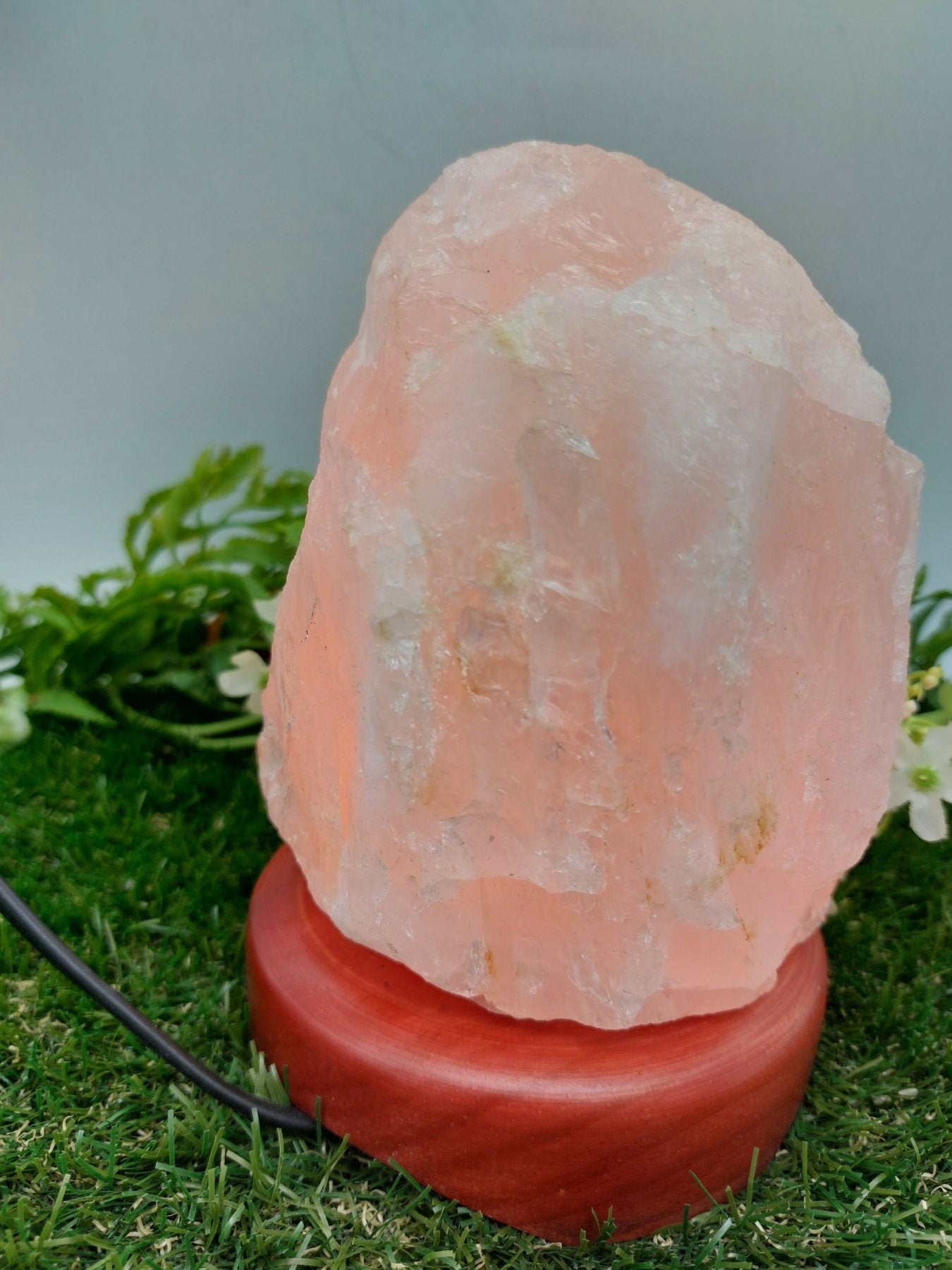 Rose Quartz Light Decor,Natural Crystal Lamps Decor,Wedding Decor,Home Lighting Decor,Healing Crystal Chakra Light,Birthday Gifts