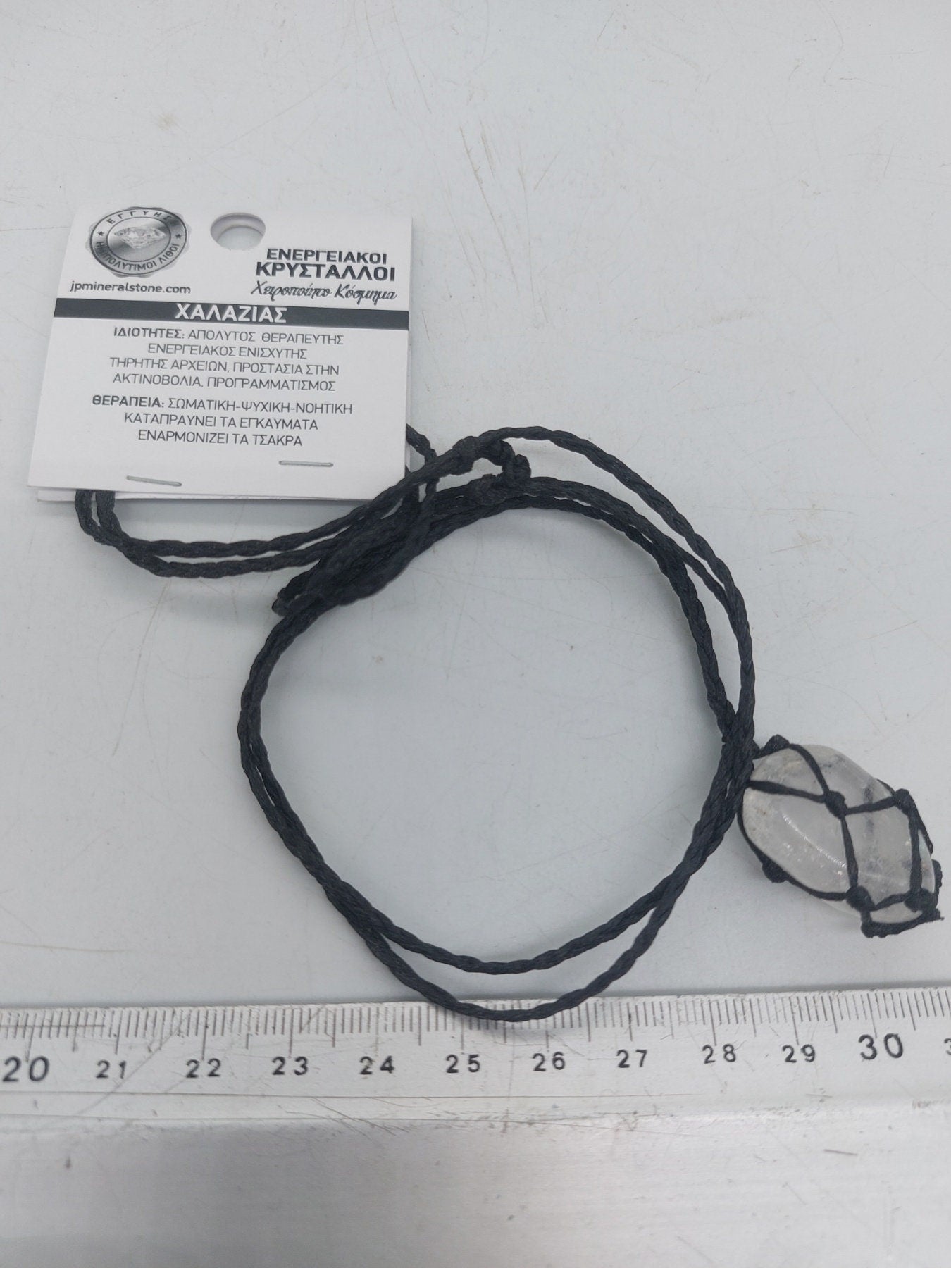 Klarer Quarz poliert Kristall Makramee Halskette Manifestation Stein